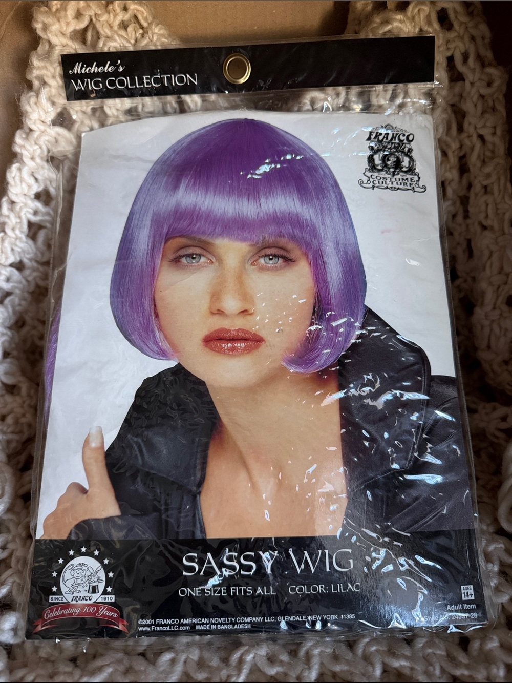 Franco Costume Culture - Lilac Short Bob Wig with Blunt Bangs